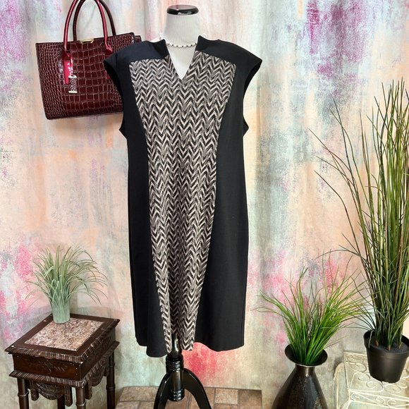 ๐connected Woman Colorblock Sleeveless Plus Size Sheath Dress - Picture 10 of 14